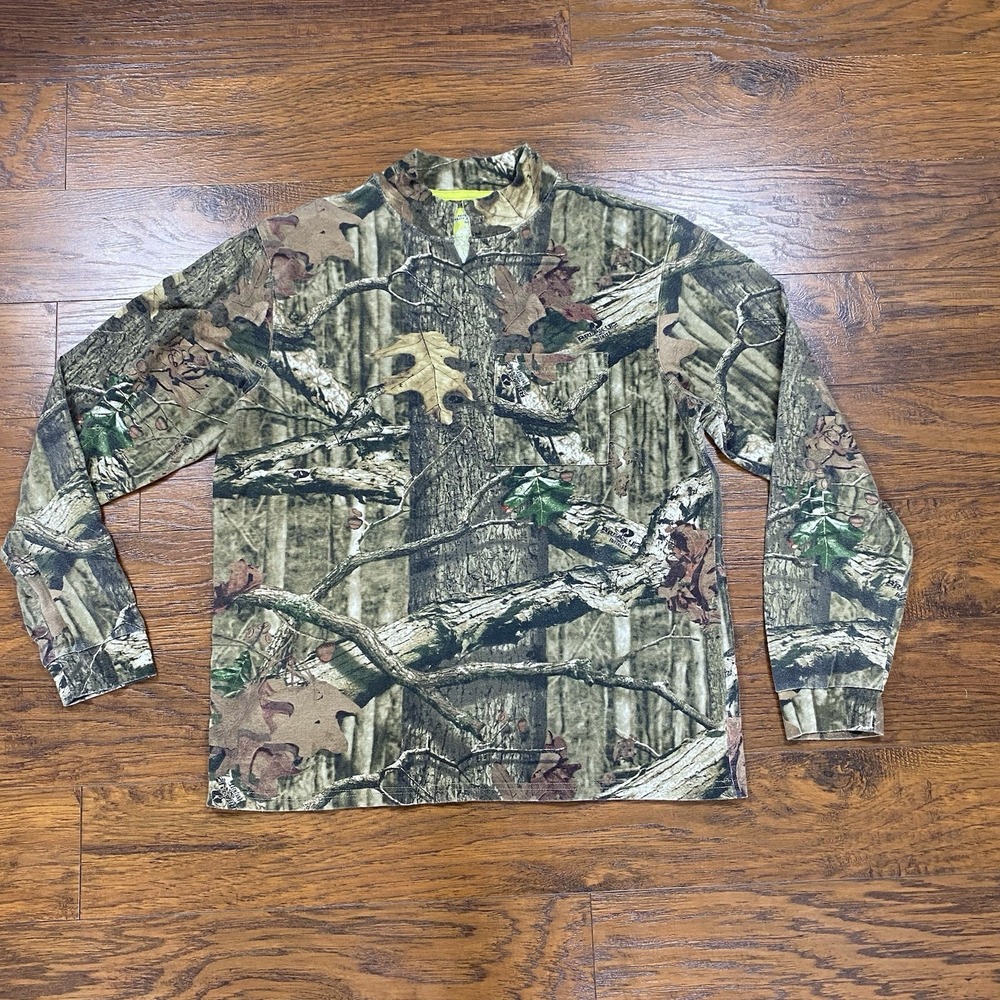 Mossy Oak Shirt Men's Large (42-44) Break Up Infinity Camo Hunting Long Sleeve